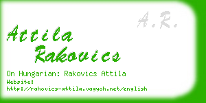attila rakovics business card